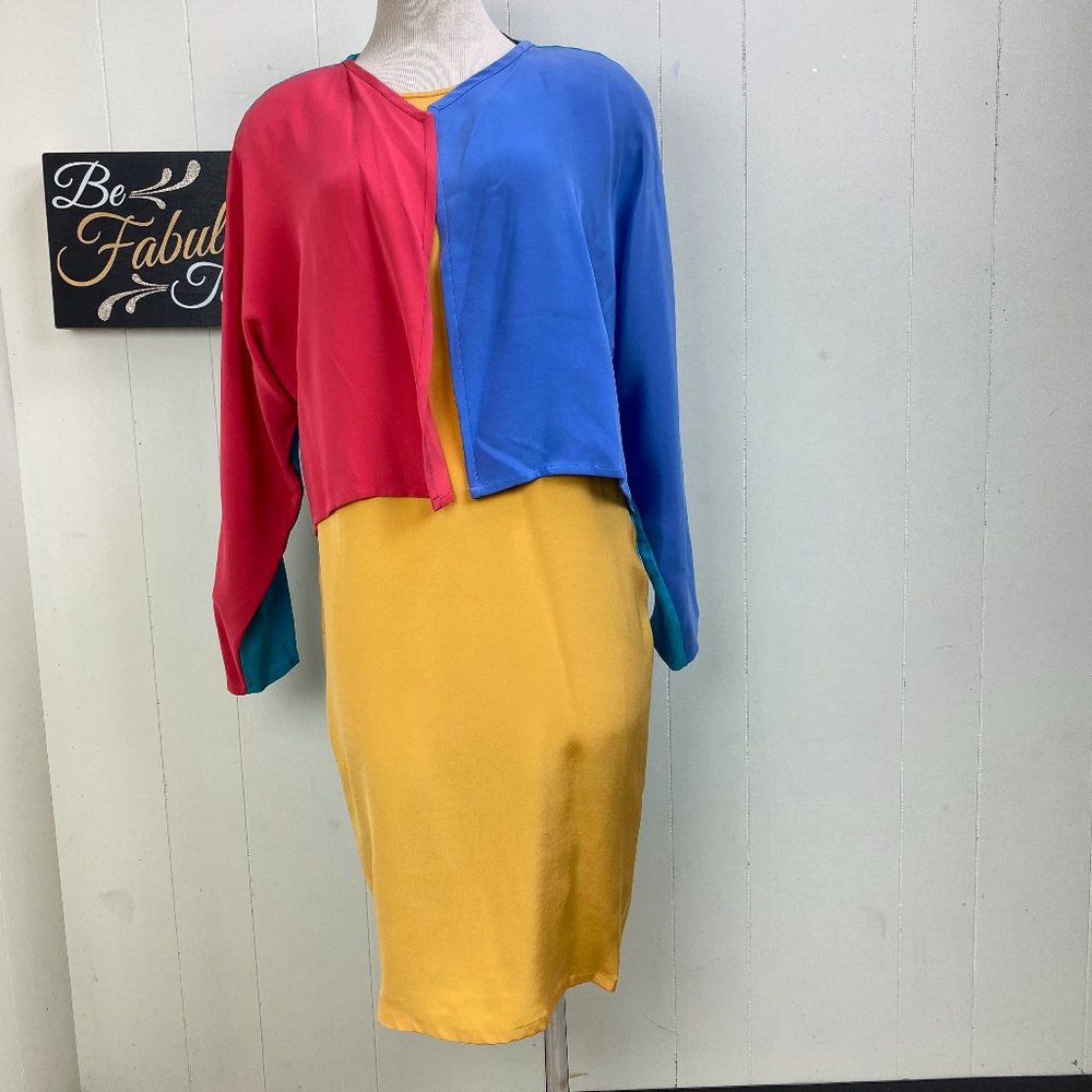 Vintage 80s Yeohlee Colorblock Dress